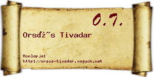 Orsós Tivadar névjegykártya