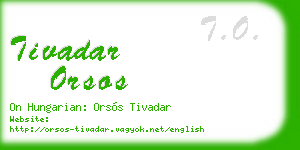 tivadar orsos business card