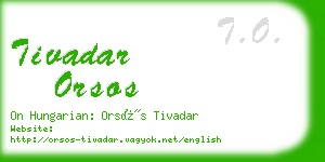 tivadar orsos business card